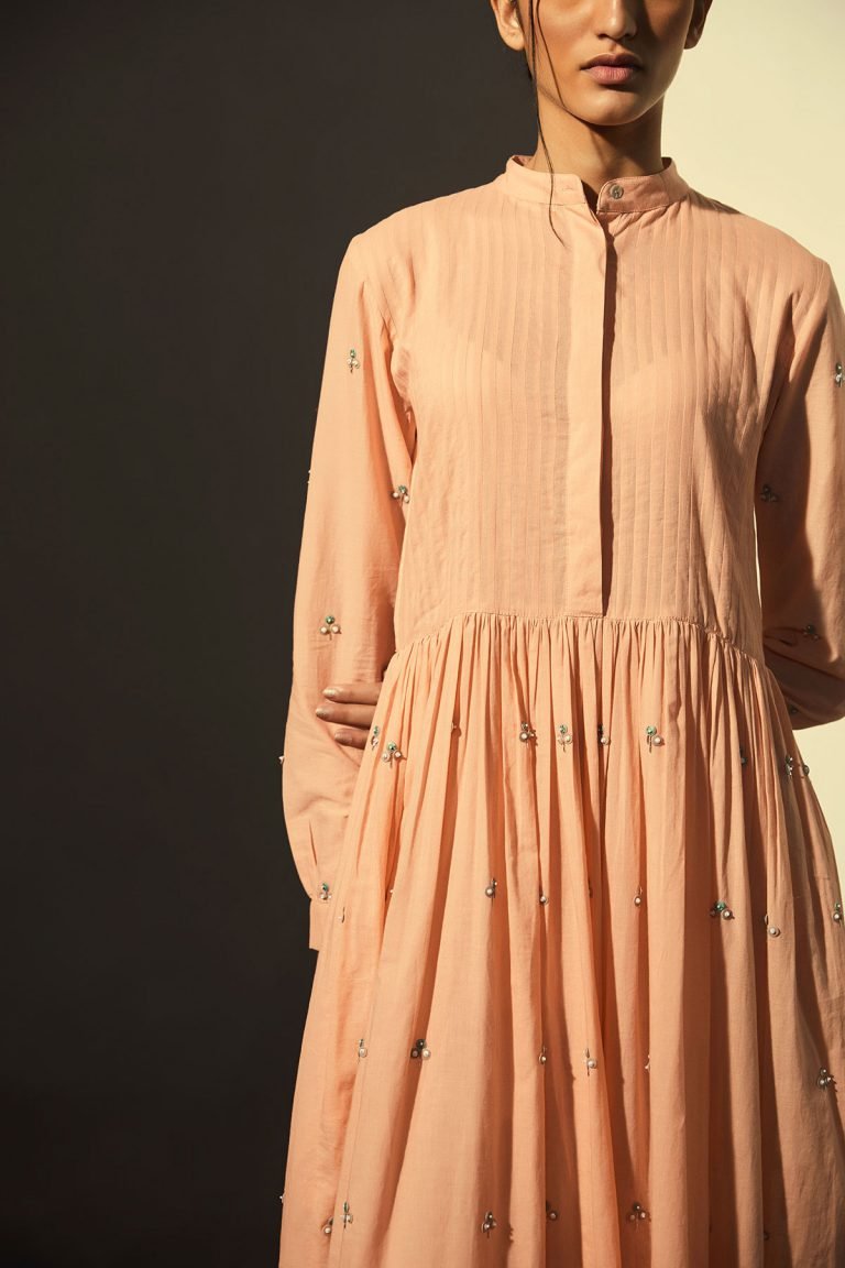 Summery Blush Cotton Dress Set