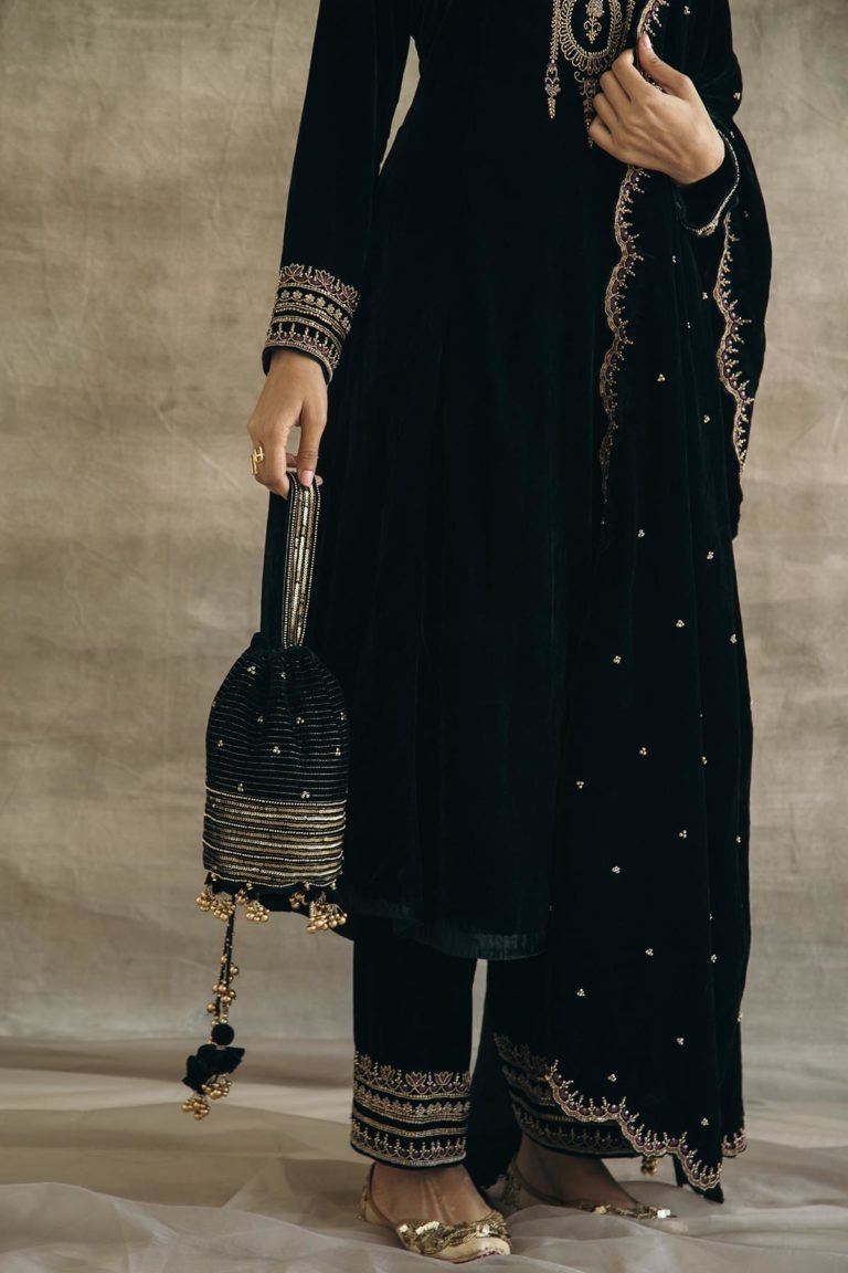 Silk Velvet Mughal Kurta Set