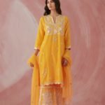 Yellow Gota & Thread Embroidered Kurta Set