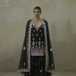 Ebony Abstract Gota & Mirror Gharara Set (With Dupatta) - RTS