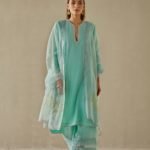 Silk Chanderi Thread and Lace Kurta Set