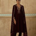Silk Velvet Mughal Kurta Set (With Dupatta) - RTS