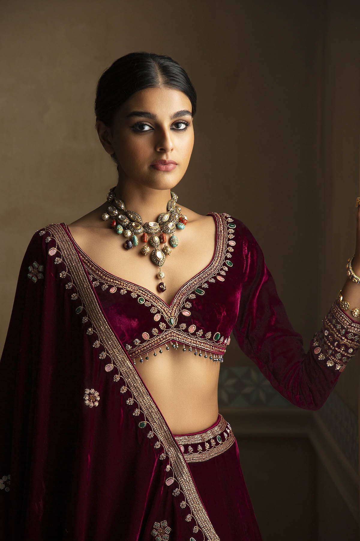 Buy Maroon Fully Embroidered Maroon Lehenga by VARUN BAHL at Ogaan Online  Shopping Site